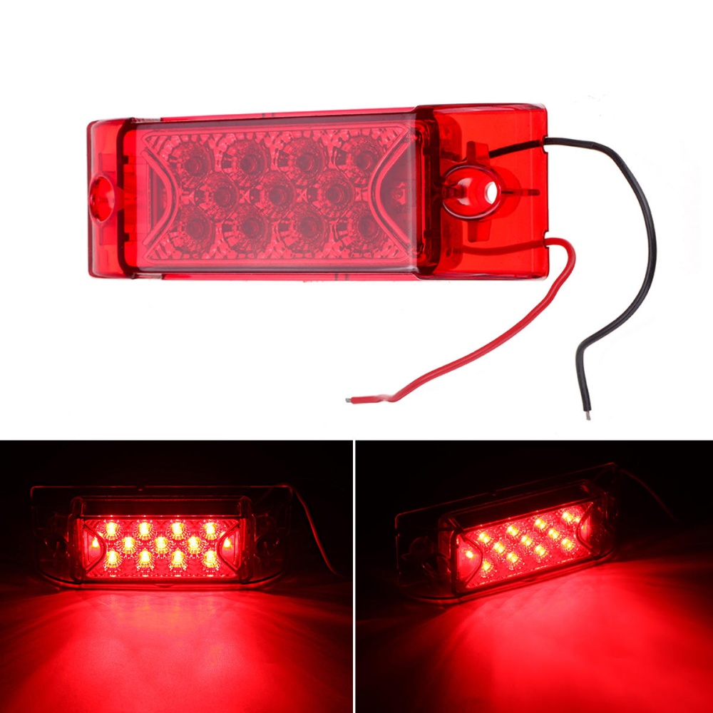 12V 24V LED Trailer Rear Tail Side Marker Lamp Light Car Truck Red/Yellow Universal - Yellow - Image 2