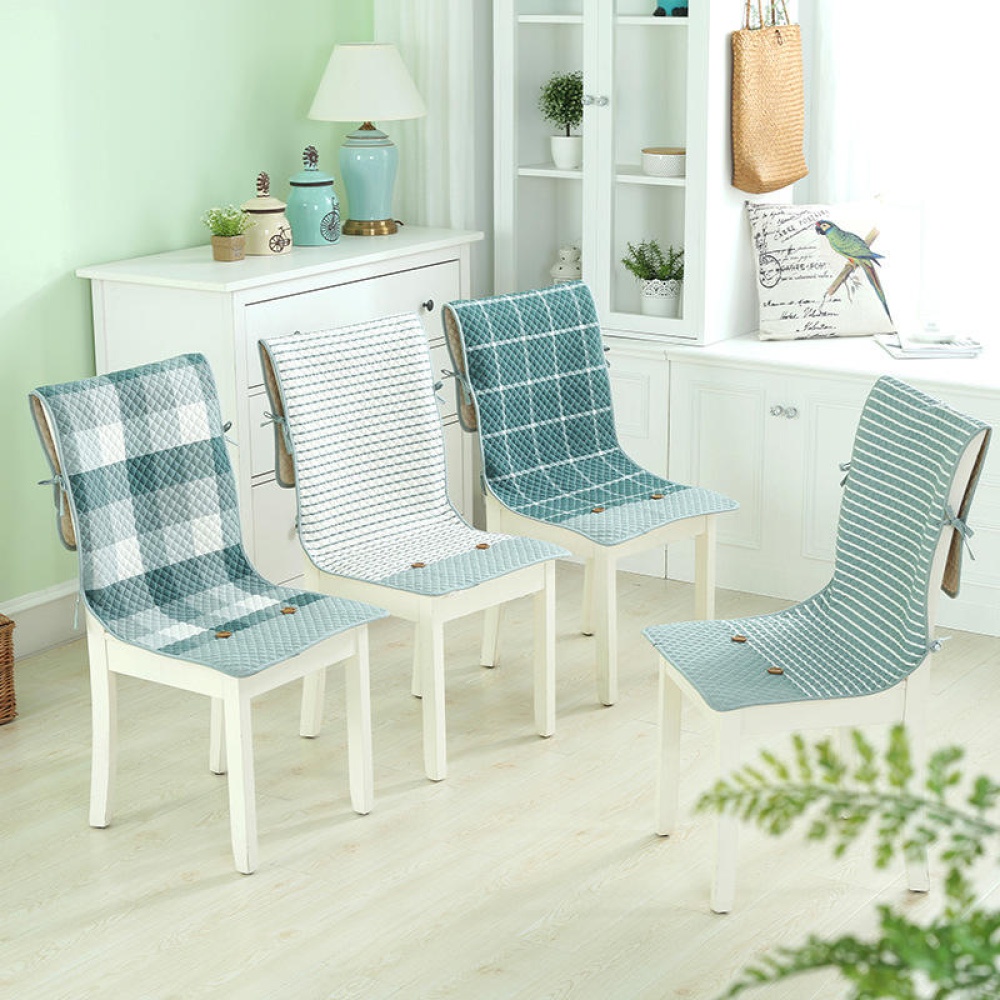 Honana 100% Cotton Washed Breathable Dining Back Chair Cover Soft Anti-skid Storage Style Fixed Cushion - 9