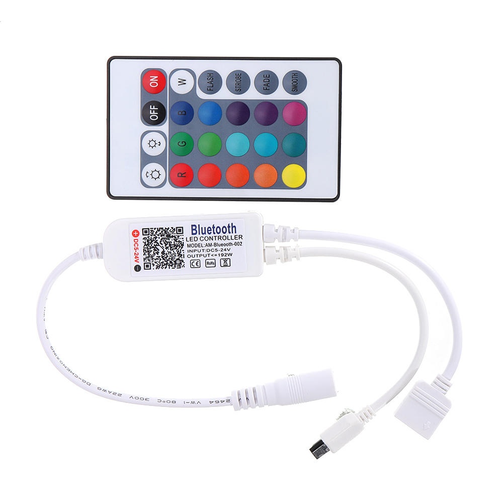 DC5-24V RGBW bluetooth Dimmer Controller 24Keys IR Remote Control for LED Strip Light - Image 2