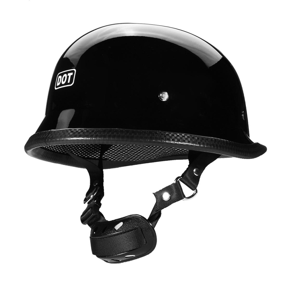 DOT German Style Motorcycle Half Face Helmet Motocross Bike Matte Black M/L/XL - L - Image 2