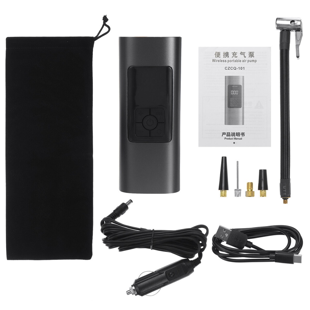 140PSI Handheld Wireless Air Pump 6000mA Rechargeable Electric Tire Inflator - Wired - Image 2