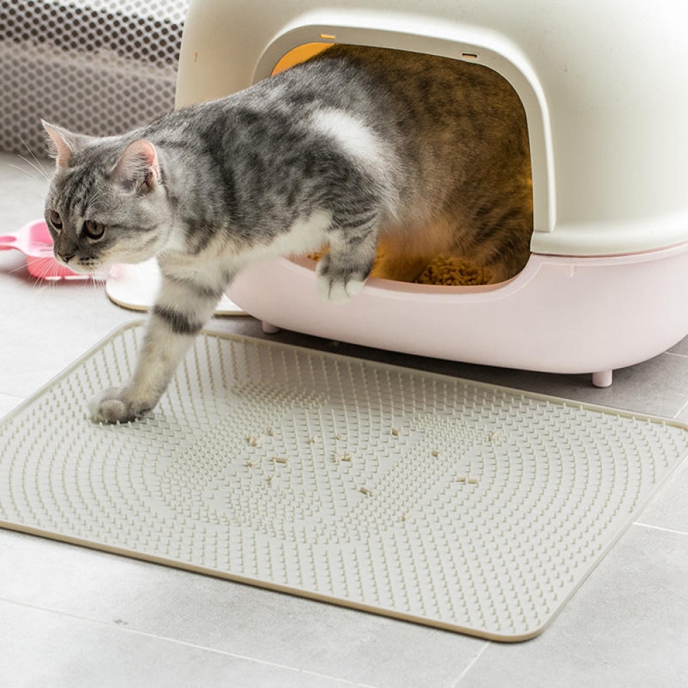 Jordan&Judy JJ-PE0014 Cat Litter Pad Silicone Material Waterproof White Pet Mat From - Gray - Image 2