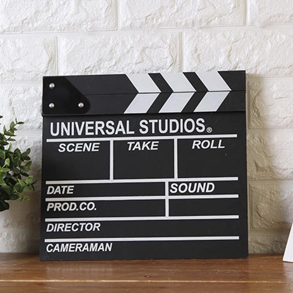 Wooden Director Movie Scene Clapboard TV Video Film Photography Prop Accessories Hanging Decoration - Black S - Image 2