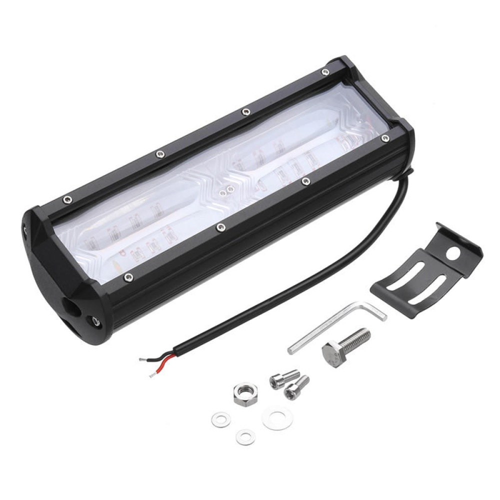 9inch 48 LED DC9-32V 144W 14400LM 6500-7000k IP68 Headlights White & Yellow Strobe Light - Yellow?White - Image 2