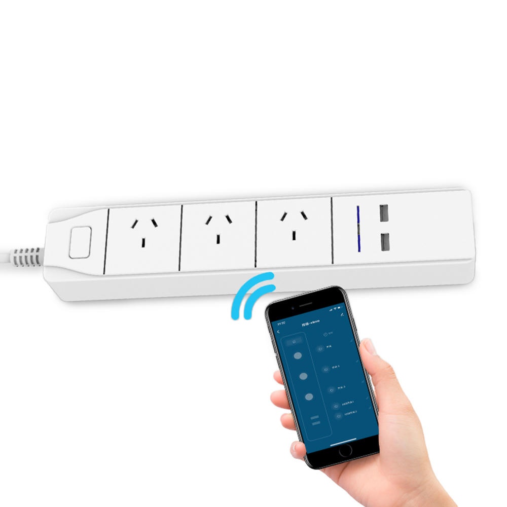 DHEKINGD D803 Smart WiFi APP Control Power Strip with 3 AU Outlets Plug 2 USB Fast Charging Socket App Control Work Power Outlet - AU Plug - Image 2