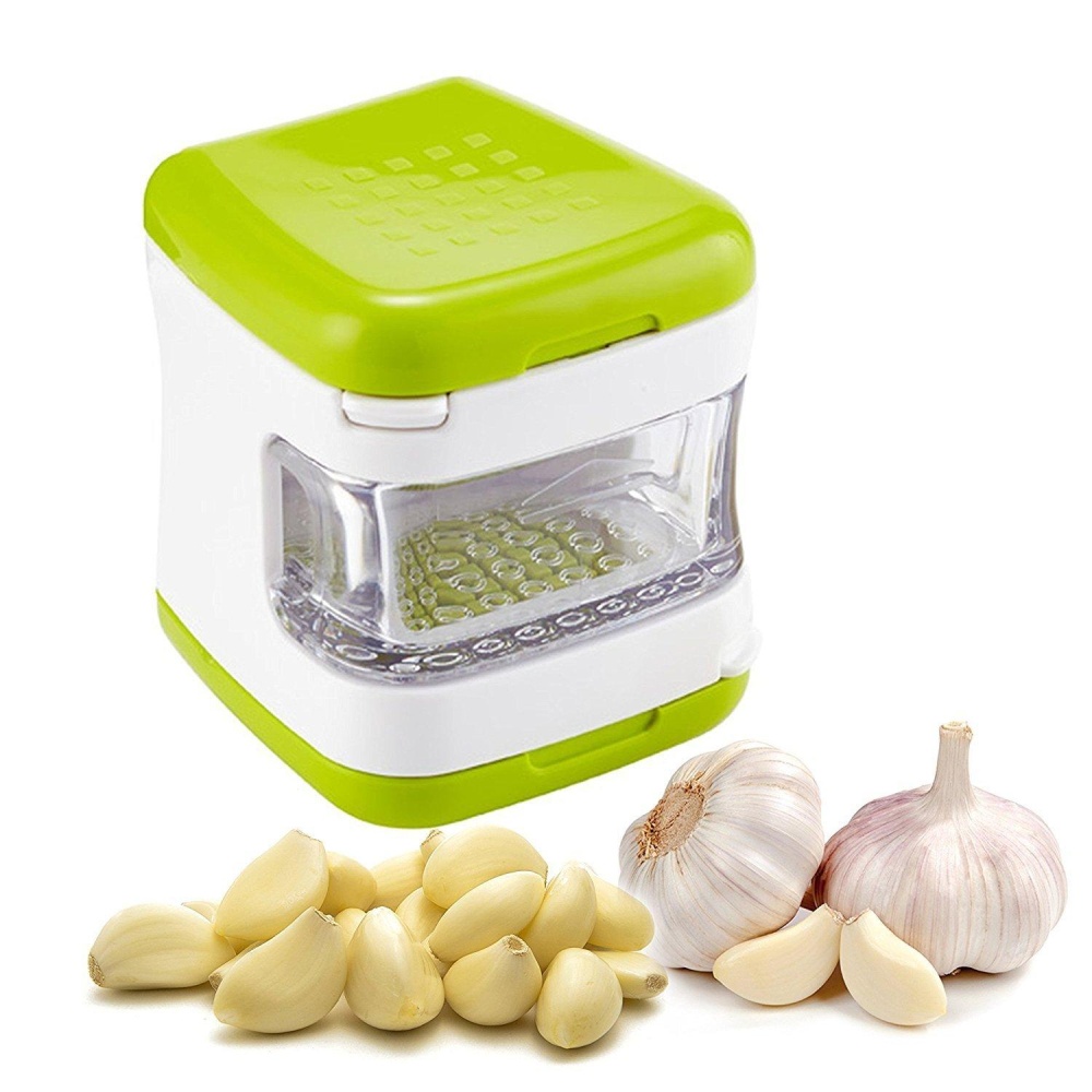 KC-GS067 Stainless Steel Blade Garlic Press Presser Crusher Onion Chopper Mincer Slicer Grater - Image 2