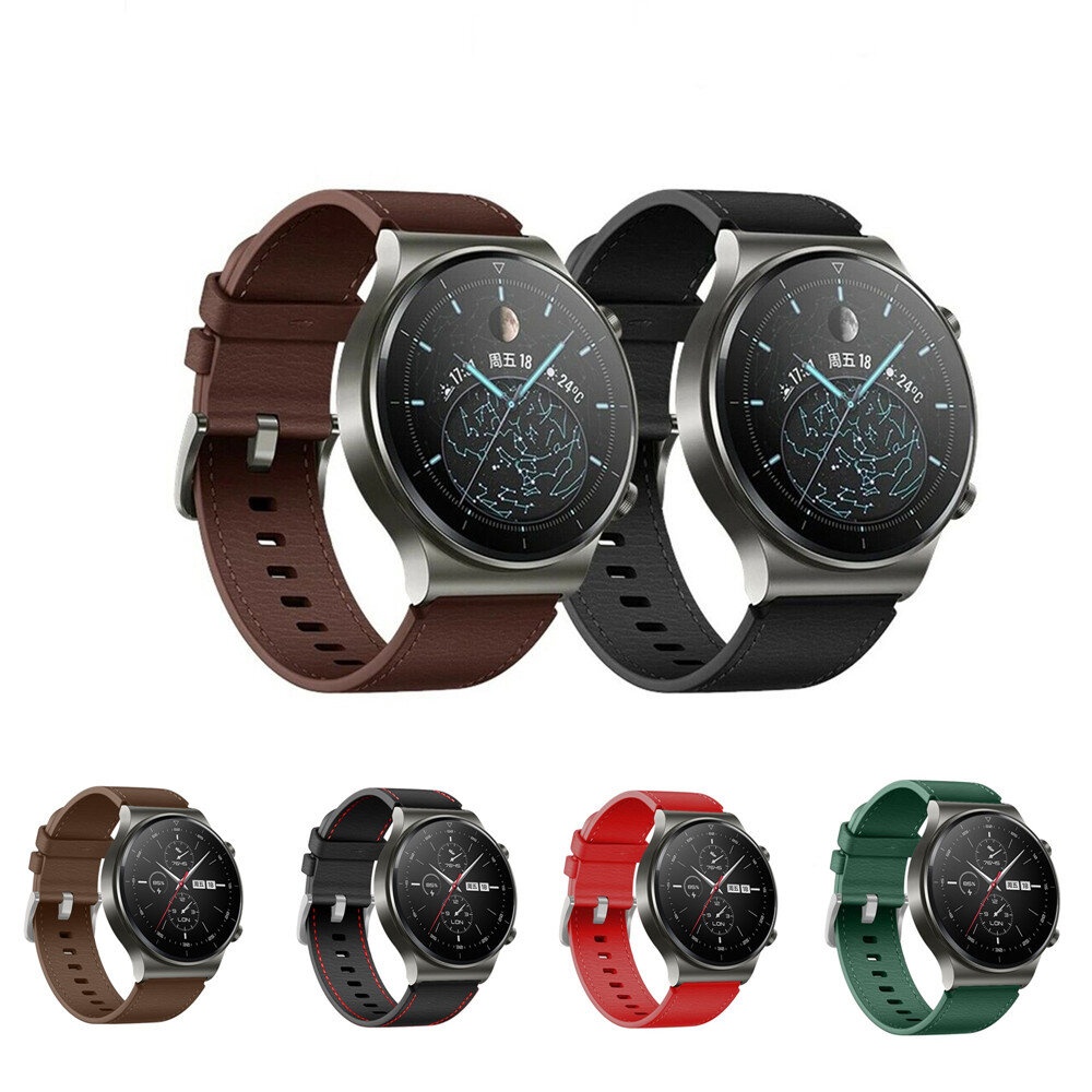 Bakeey 22mm Genuine Leather Replacemrnt Strap Smart Watch Band for Huawei Watch GT2 Pro - NO.1