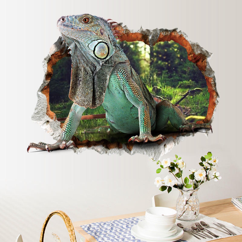 Miico 3D Creative PVC Wall Stickers Home Decor Mural Art Removable Lizard Wall Decals - Image 2