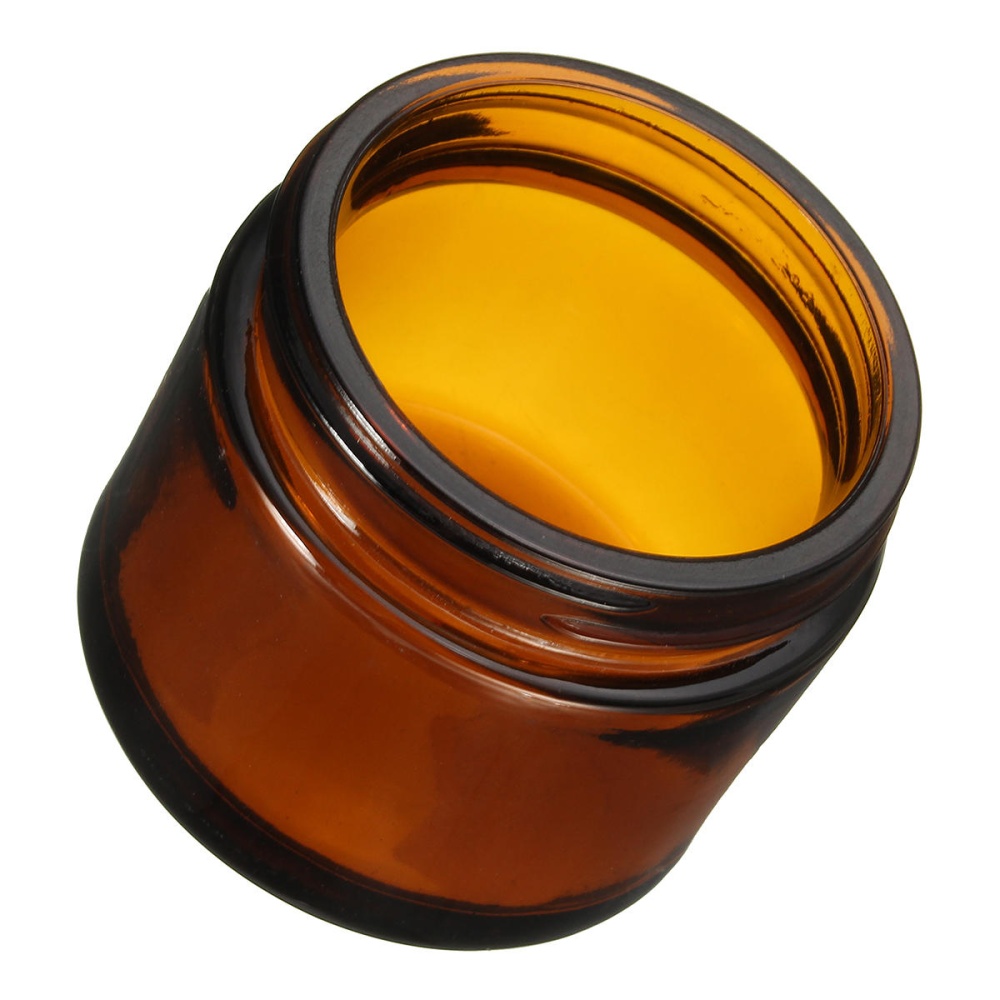 60ml Brown Amber Glass Jar Round Empty Black Lid Cream Balm Jar Storage Container - Image 2