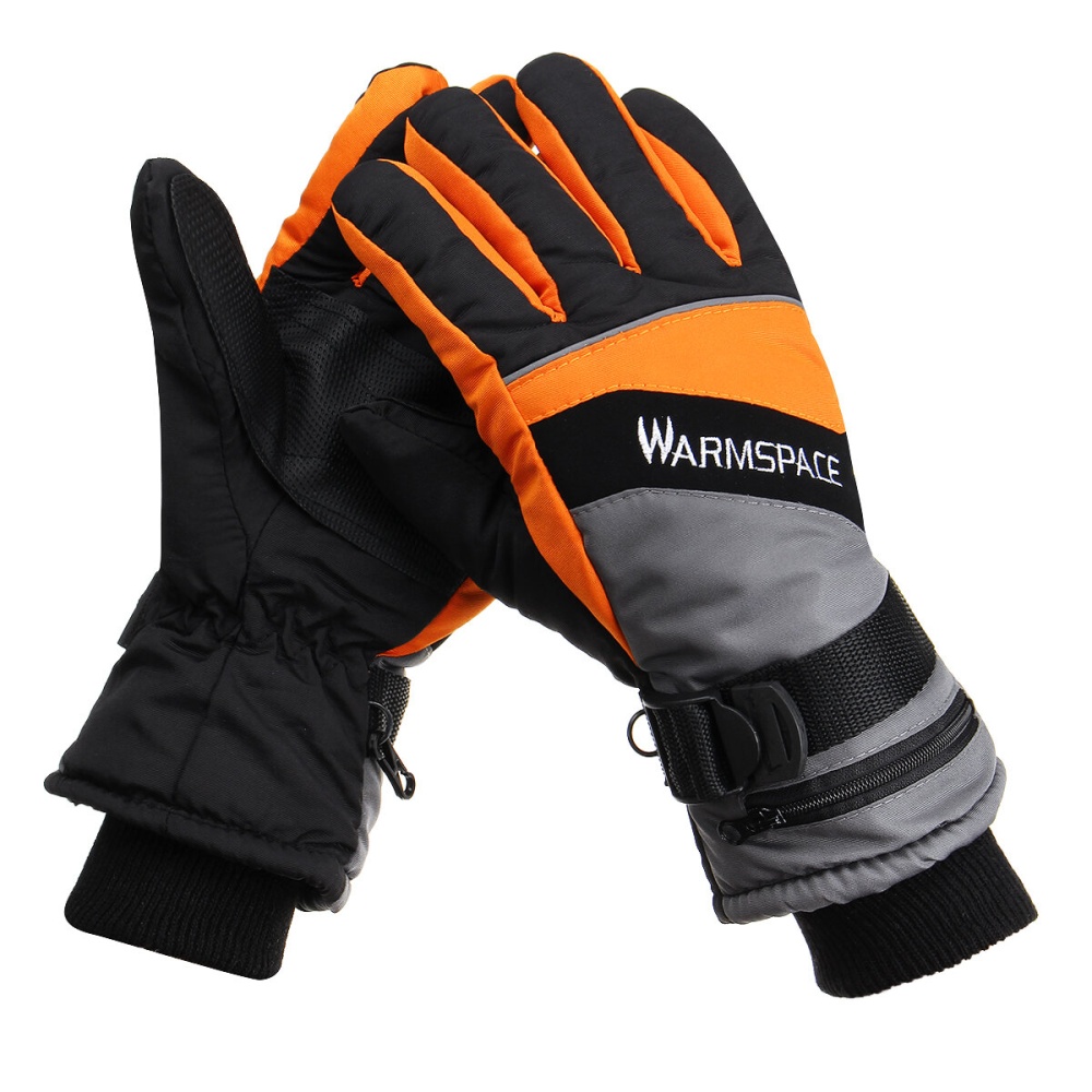 WARMSPACE Battery Electric Heated Gloves Cycling Winter Warm Motorcycle Bike Riding - Orange - Image 2