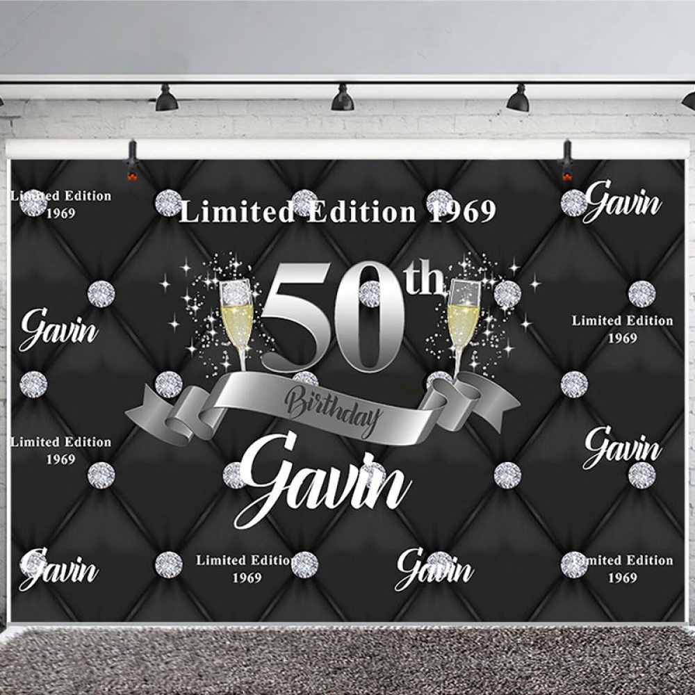 5x3FT 7x5FT 9x6FT Vinyl 50th Birthday Limited Edition 1969 Photography Backdrop Background Studio Prop - M - Image 2