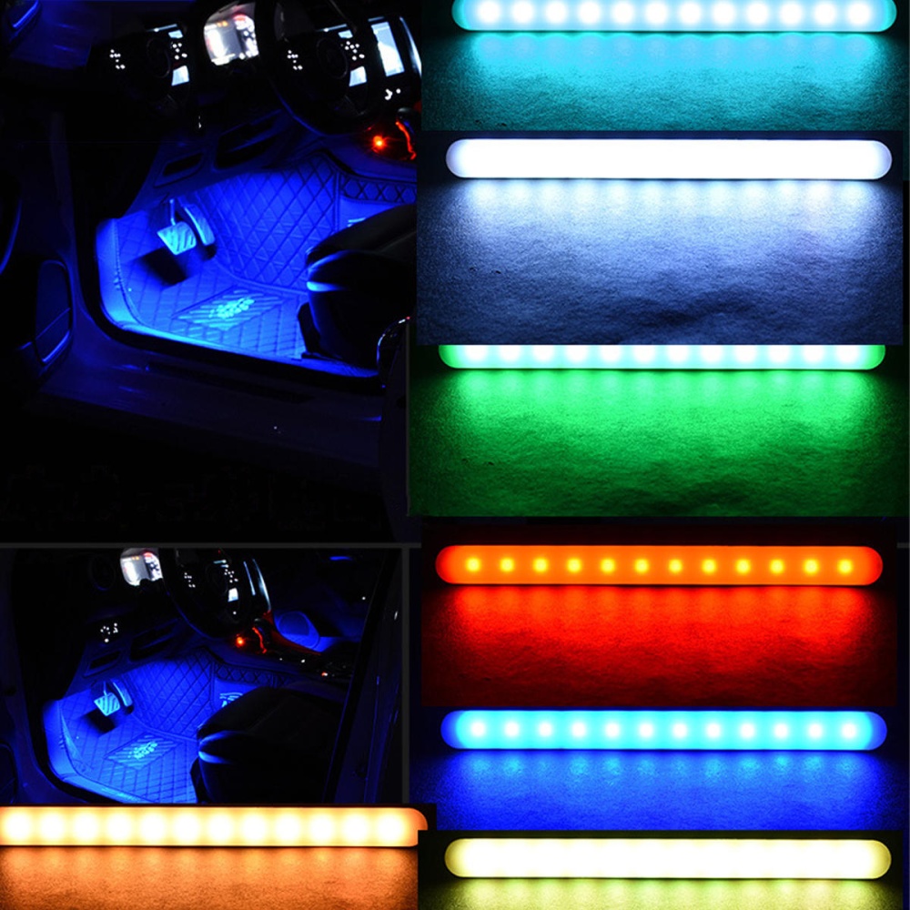 Car 4-In-1 Car LED Decoration Atmosphere Lights Colorful Sound-activated Interior Lamp Support Mobile APP Control - 1