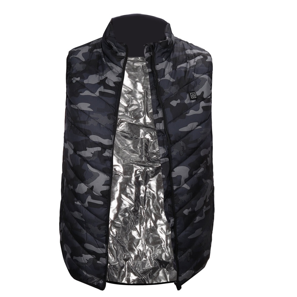 40-60? Electric Heated Waistcoat 5 Zone Heating Jacket USB Warm Up Cloth Winter Body Warmer - Camouflages M - Image 2