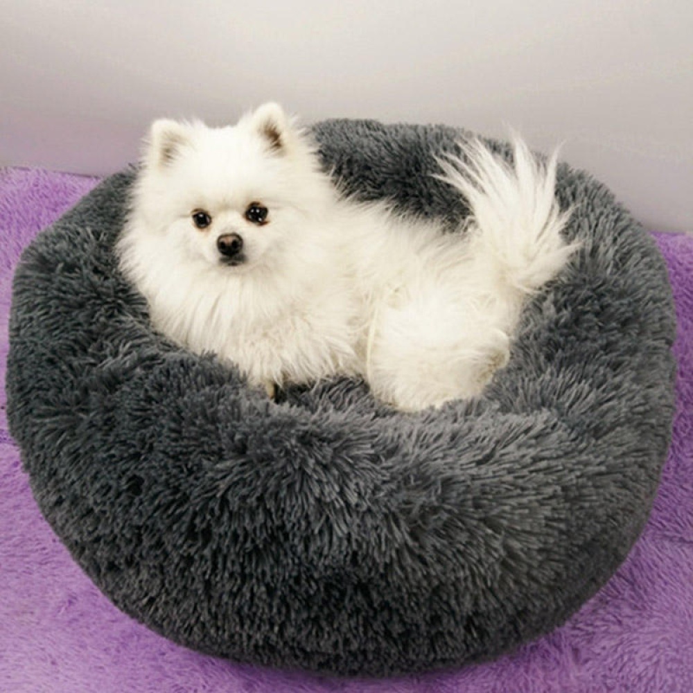 40-100cm Pet Supplies Kennel Round Plush Pet Nest Padded Soft Warm For Cat Bed Mat Pad - XS Purple - Image 2