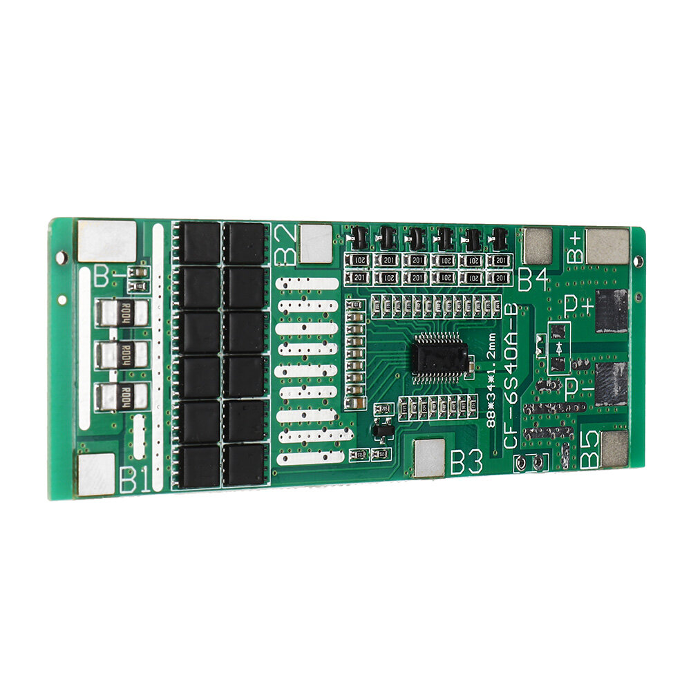 6S 6 Strings 24V 20A/40A Power Tools Same Port Solar Lithium Battery Protection Board BMS with Balance - 20A - Image 2