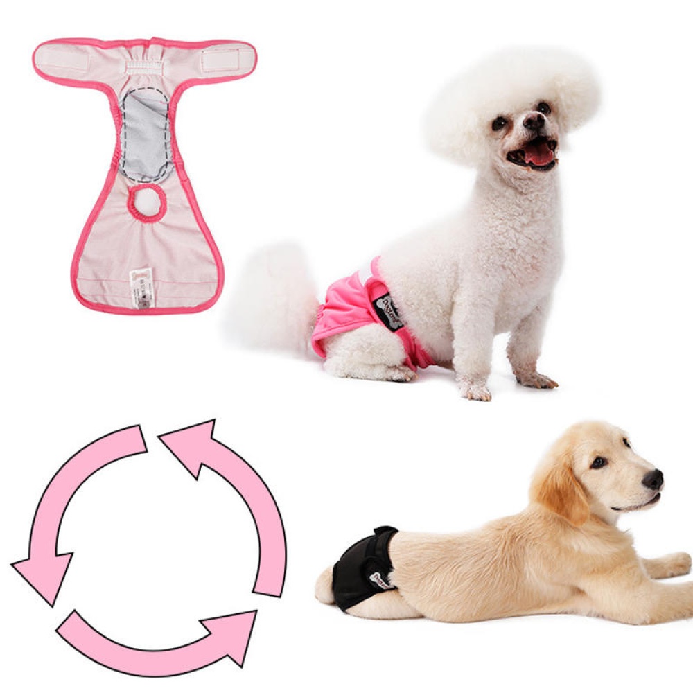 Washable Female Dog Sanitary Pants Waterproof Anti-harassment Dog Diaper Physiological Pants Pet Pants - Beige - Image 2