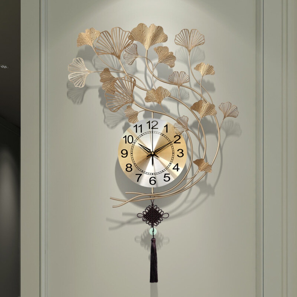 Ginkgo Leaf Clock Wall Clock Living Room Home Fashion Personality Creative Wall Clock Modern Minimalist Decoration - Image 2