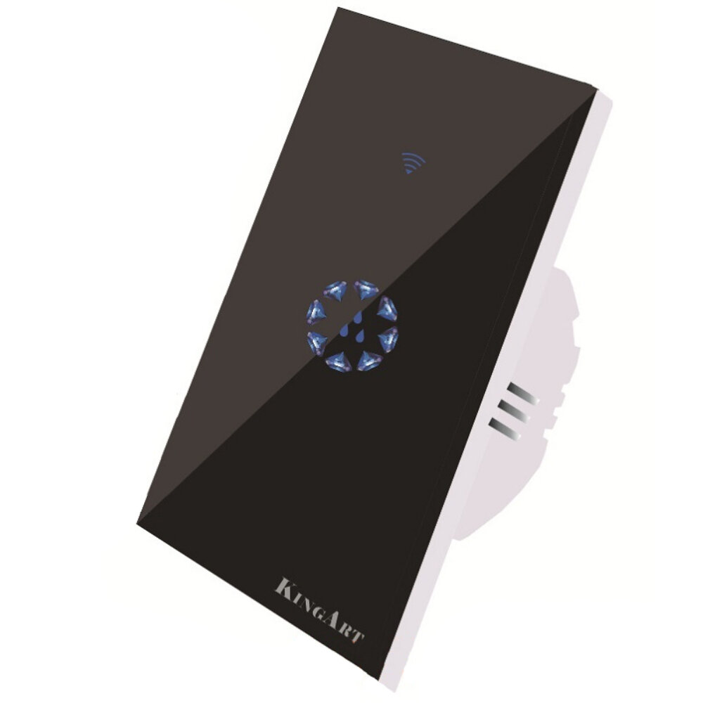 KINGART Tuya 20A Smart WIFI Touch Wall Switch Panel EU Standard Remote Control Works with Amazon Alexa Google Home - Black