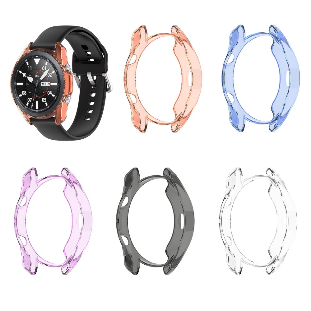Bakeey Translucent Non-Yellow Soft TPU Shockproof Watch Case Cover for Samsung Galaxy Watch3 45mm R840 / Galaxy Watch 3 41mm R850 - White 001