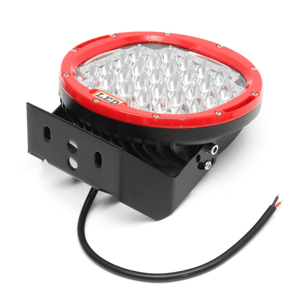 32LED 9 Inch Red Round Work Lamp Light Flood Cover For Car Offroad SUV 4WD - Image 2