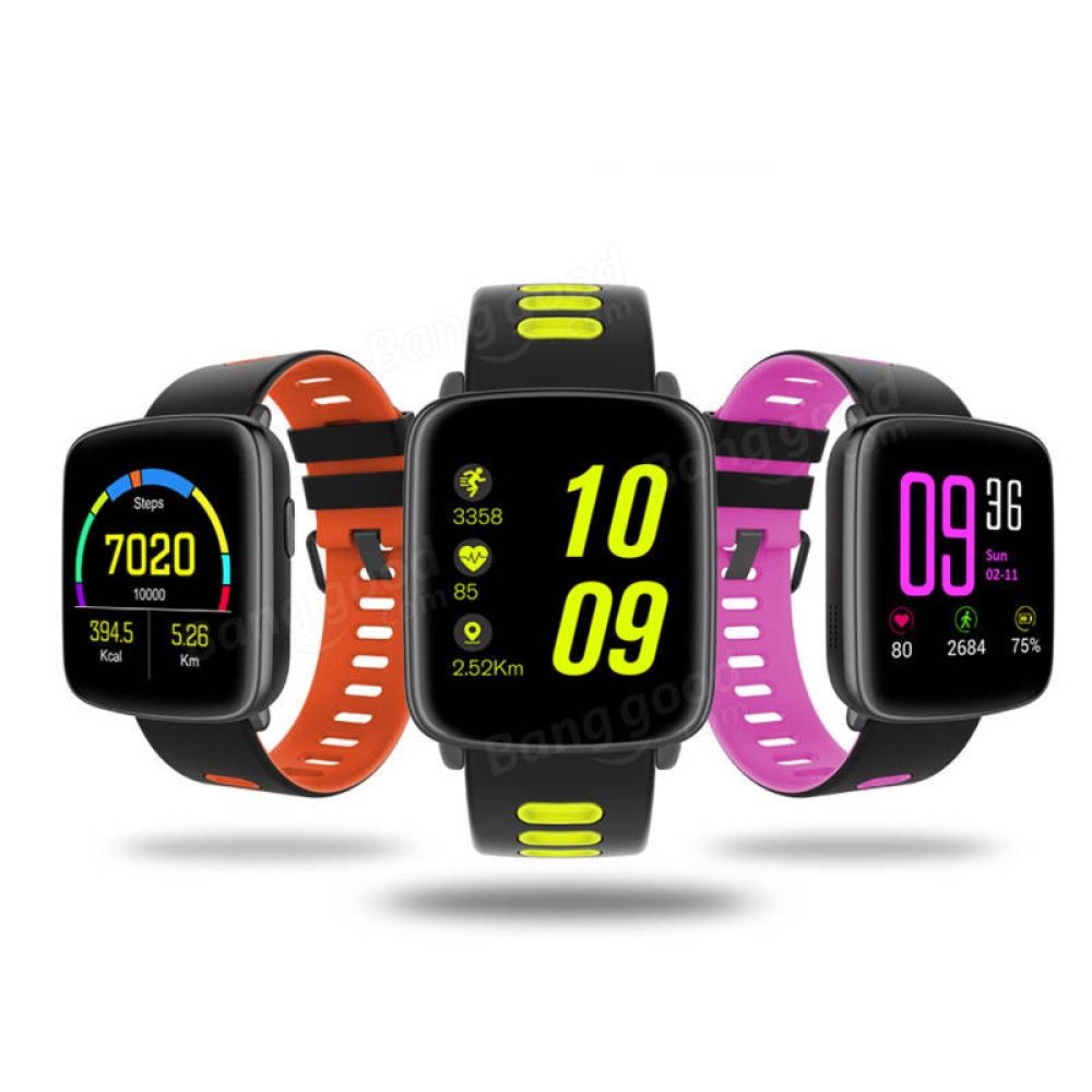 GV68 Heart Rate Monitor Pedometer Sport bluetooth Smart Bracelet For iphone X 8 Samsung S8 Xiaomi 6 - black pink