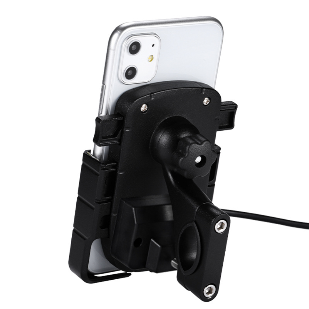 12V-80V Mobile Phone Navigation Support USB Charger Holder Aluminium Alloy Waterproof Electric Scooter Motorcycle Handlebar Mount Clip Bracket Univer - Image 2