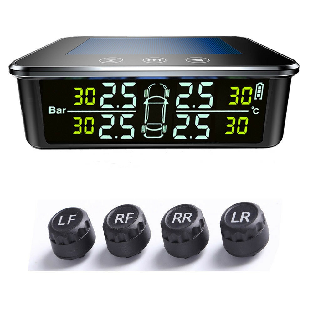 TPMS Tire Pressure Monitor Touch Solar Tire Pressure Monitor Full View Wireless Tire Pressure Detecto - External - Image 2