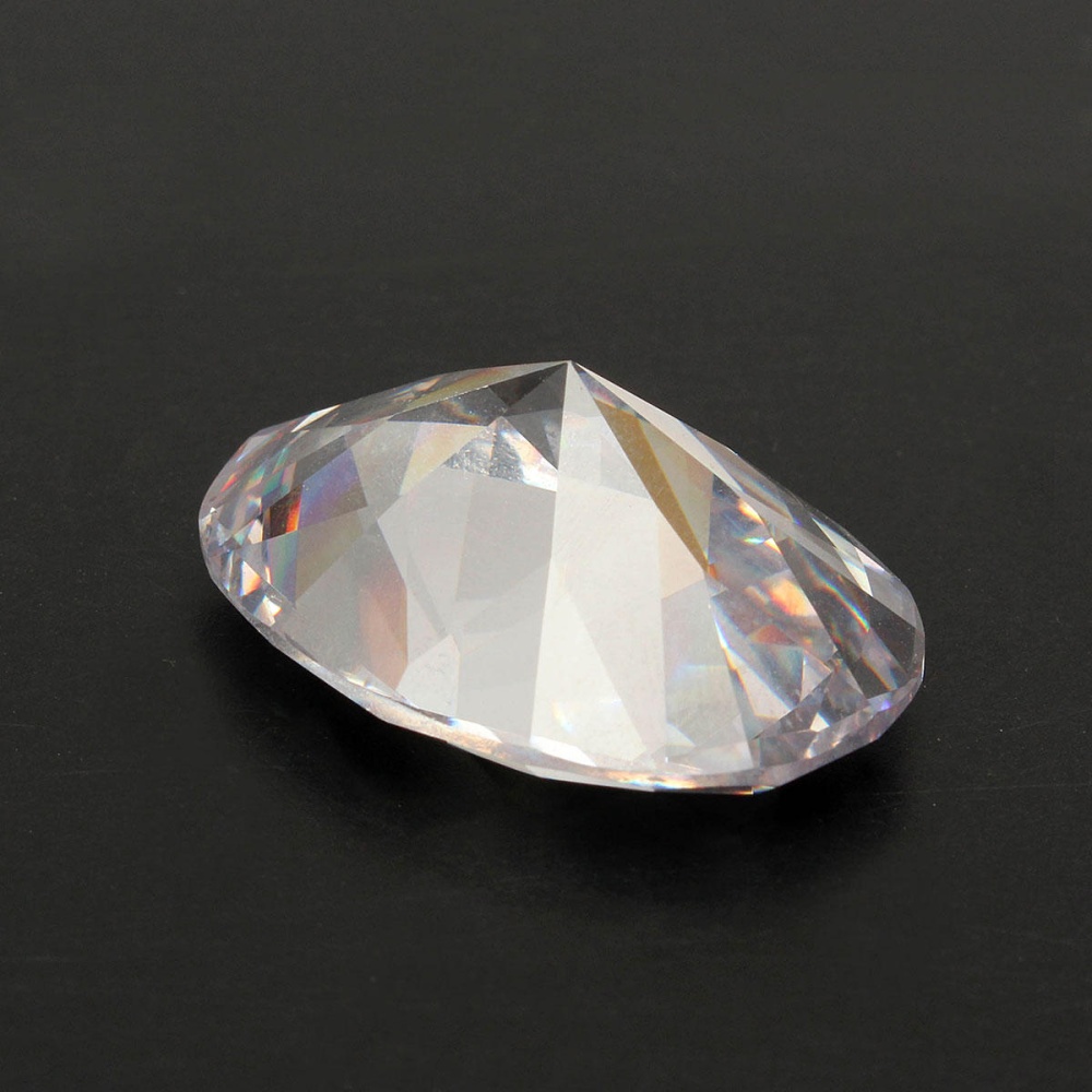 25mmx18mm Artificial Zircon Round Cut Stunning White Sapphire Gemstone Decorations - Image 2