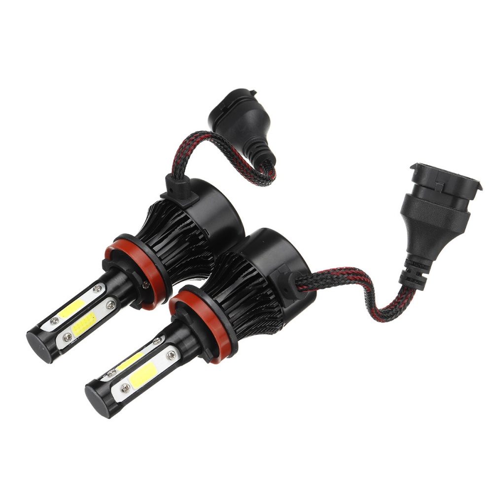 4-Side COB LED Car Headlights 9005/9006/H11 Hi-Low Beam Fog Light Bulb 6000K 120W 2Pcs - 9006 - Image 2