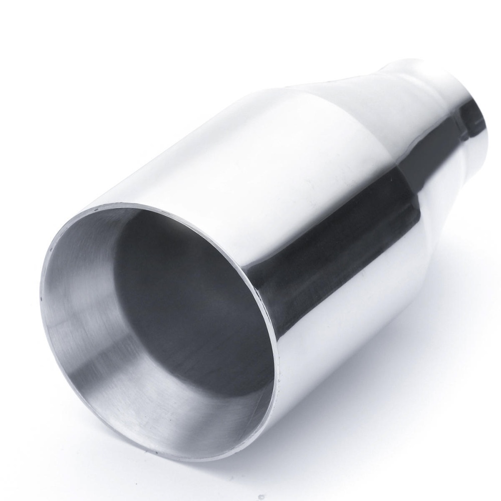 2.25" Inlet 4" Outlet 7" Dual Wall Stainless Steel Exhaust Muffler Pipe Tip - Image 2