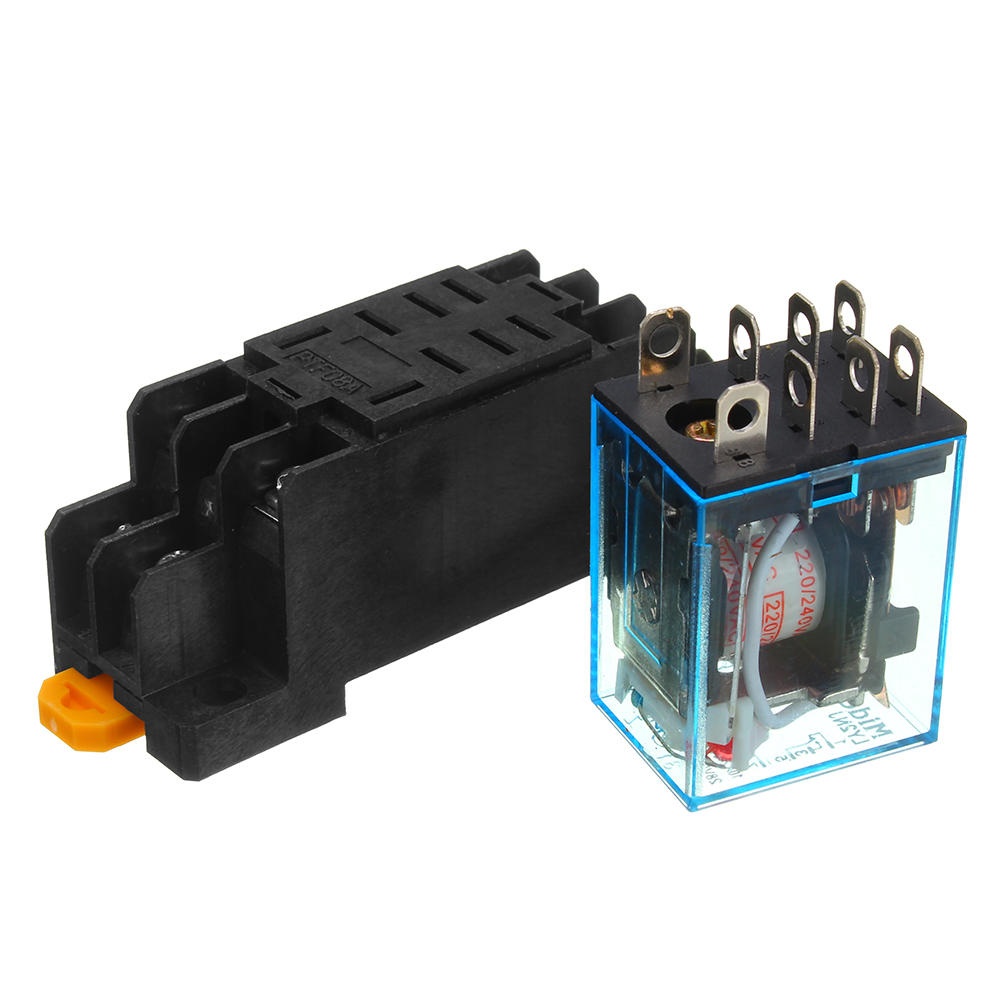 5Pcs AC220V Coil Power Relay LY2NJ JQX-13F DPDT 8 Pin PTF08A With Socket Base - Image 2