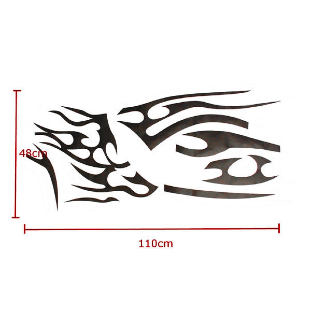 2Pcs Black Vinyl Graphics Car Decals Sticker Flame Pattern Auto Body Decoration Universal - Image 2