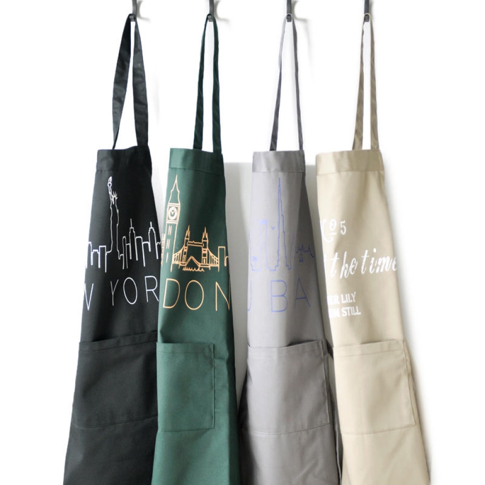 Nordic Embroidered Pure Cotton Aprons Inbetweening Hand-painted Style Sleeveless - Green - Image 2