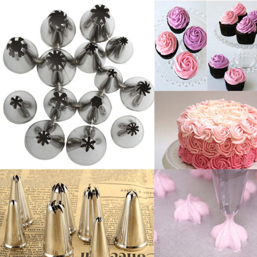 14Pcs Stainless Steel Flower Icing Piping Nozzles Cake Pastry Decorating Accessories Baking Tool - Image 2