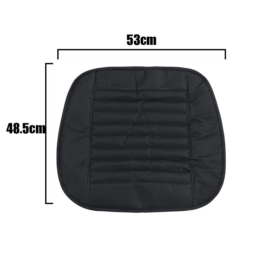 Details about 3D Car Front Seat Cover Leather Single Seat Protector Cushion Mat Breathable - Black - Image 2