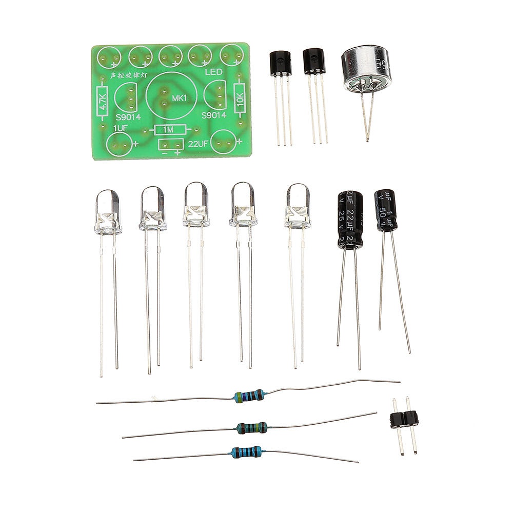 5pcs DIY Voice Controlled Melody Light 5MM Highlight DIY LED Flash Electronic Training Kit - Image 2