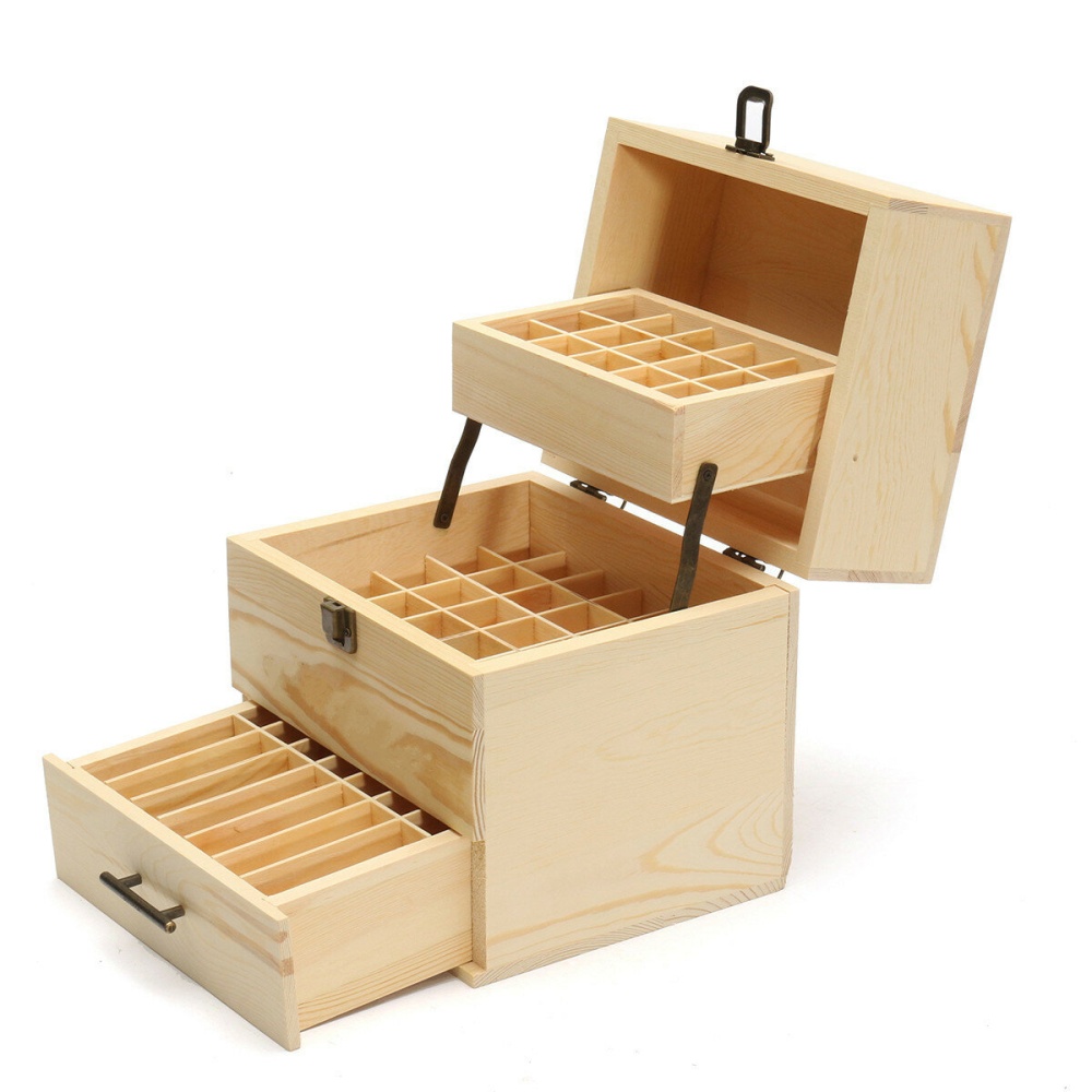 Wooden Three-layer Essential Oil Storage Box Sundries Case Container Protector - Image 2