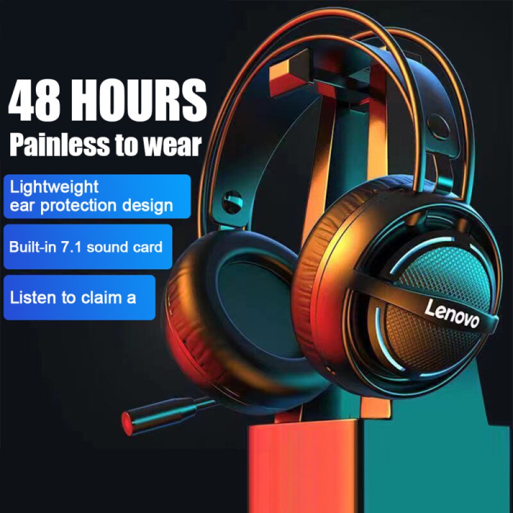 Lenovo G30 Wired Headset 7.1 Stereo RGB Over-Ear Gaming Headphone with Mic Noise Canceling USB/3.5mm For for Laptop Computer - 3.5mm+USB - Image 2