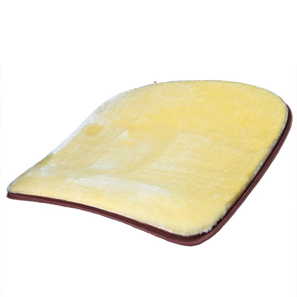 Car Winter Plush Thermal Abrasion Resistant Breathable Non-slip Silicone Cloth Seat Cushion - Beige