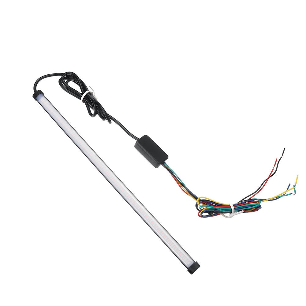 Universal for Car/Motorcycle 12-24V 30/45CM LED Signal Turn Lights Decoration Strip Flow Water - Red+Yellow 30cm - Image 2