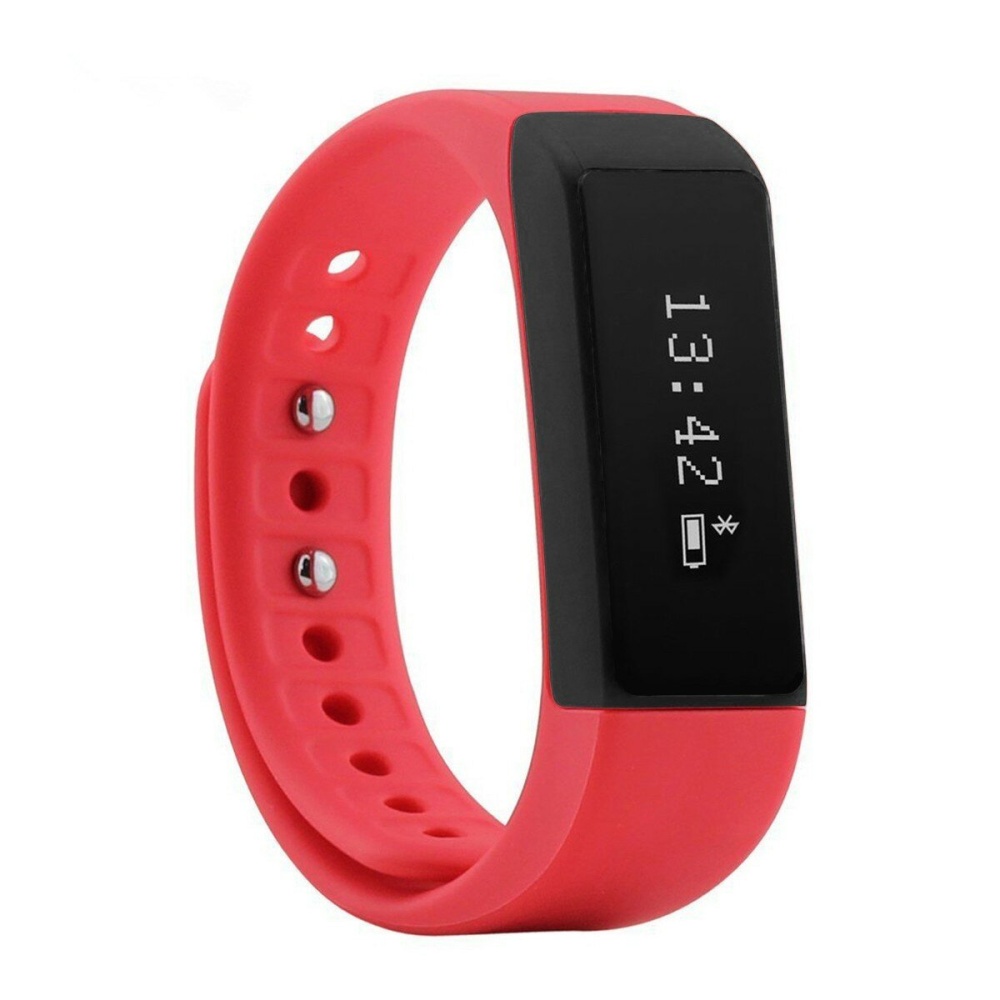 ELEGIANT I5 Plus 0.91 pouces ecran OLED moniteur de sommeil rappel de message IP68 etanche bracelet intelligent - Rouge