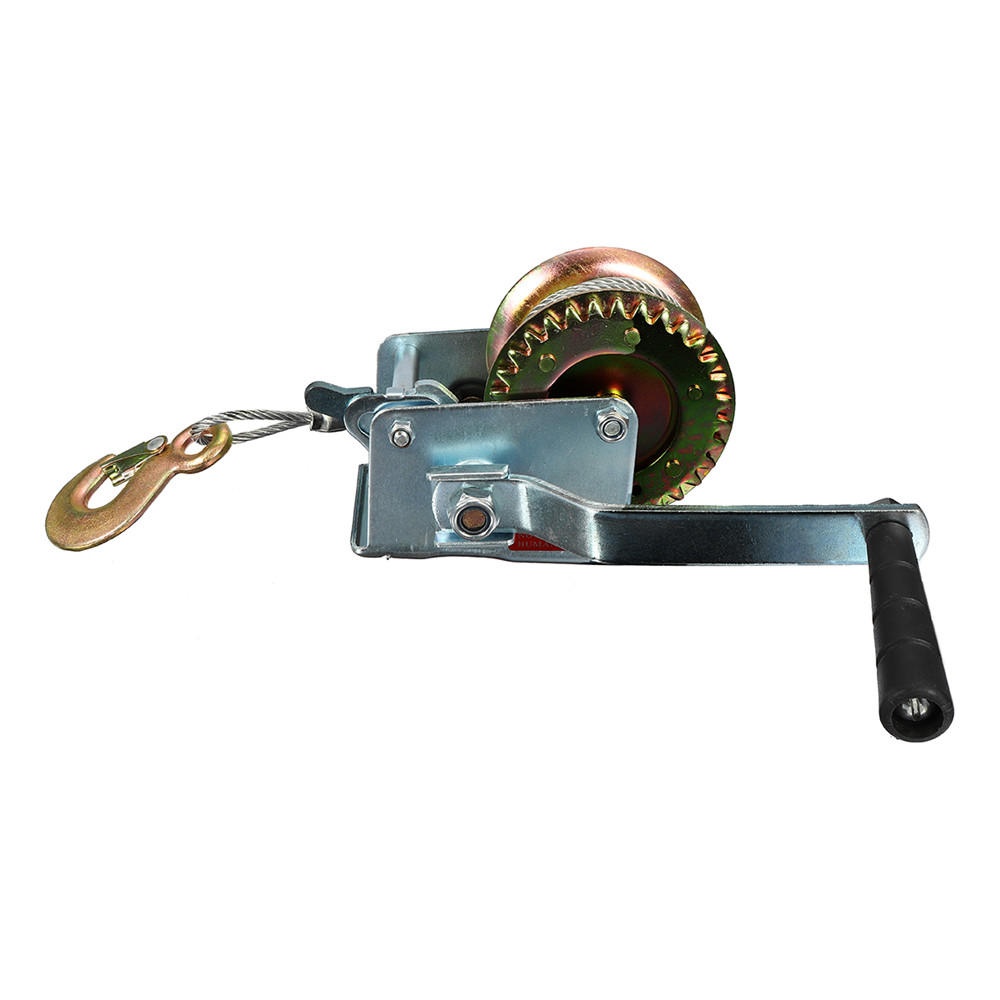 600lbs 8M Manual Hand Winch Caravan Strap Length Marine Pull Boat Trailer - Image 2