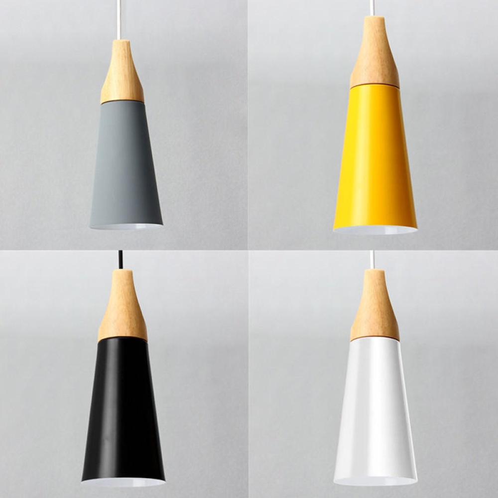 Diameter 11CM Modern Wooden Pendant Ceiling Hanging Lamp Chandelier Kitchen Light Fixture - White