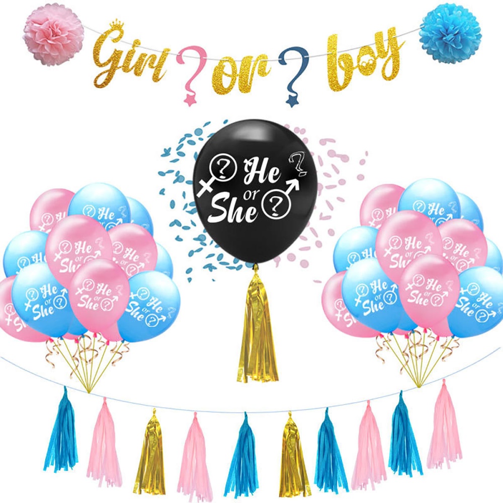 Latex Balloons Boy Or Girl/He Or She Creative Party Baby Shower Supply Party Decorations - 2