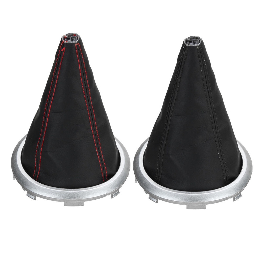 Car PU Leather Gear Shift Knob Stick Lever Boot Cover For Suzuki Swift 2005-2010 - Red