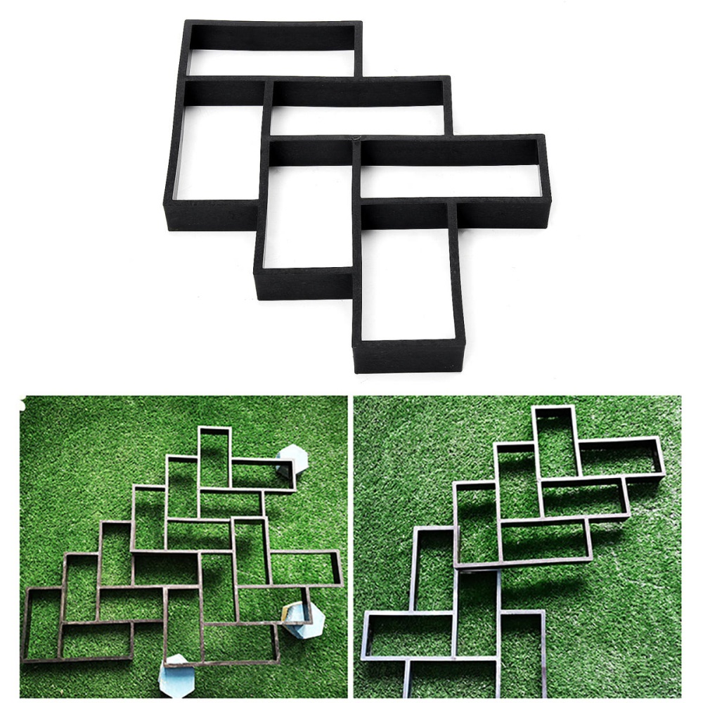 L Cement Brick Stone Road Paver Maker Garden Walk Pavement Mold Path DIY Paving