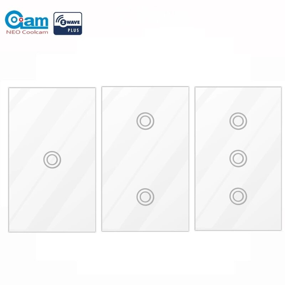 COOLCAM Zwave US Wall Switch 1/2/3 Gang US 908.4MHz Z Wave Wireless Home Automation Remote Control Touch Sensitive Wall Switch - 1CH
