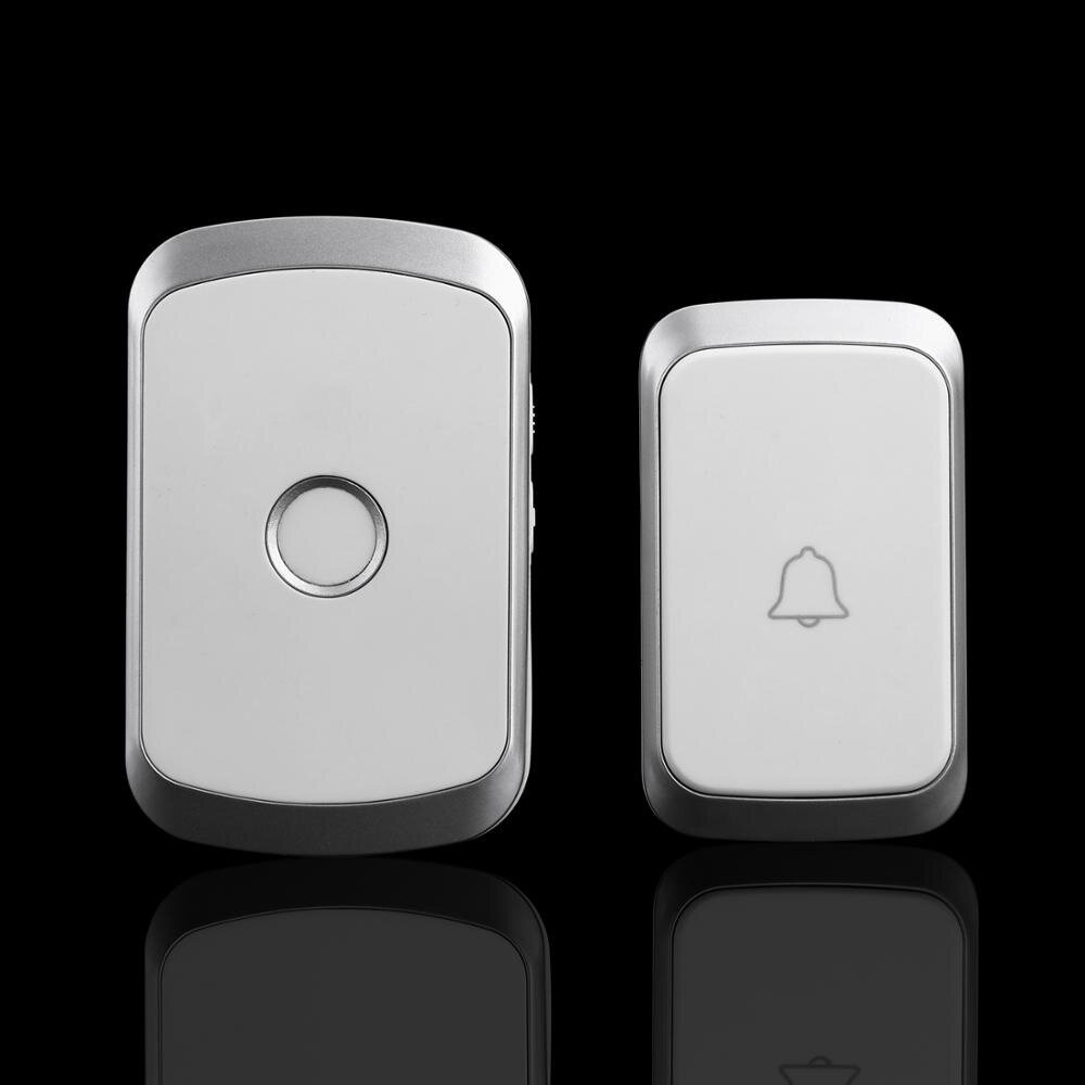 CACAZI A20 Wireless Music Doorbell Waterproof AC 110-220V 300M Remote Door Bell 1 Button 1 Receiver - Black EU Plug - Image 2