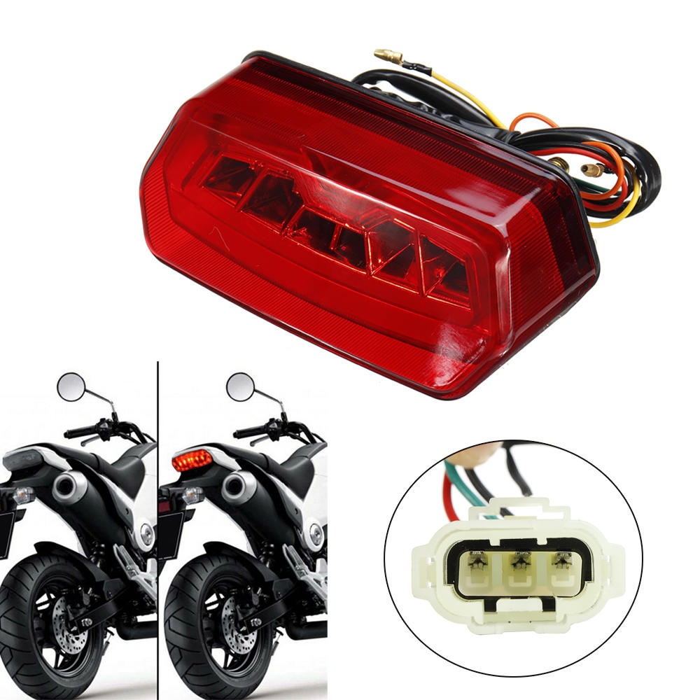 12V Motorcycle LED Brake Rear Tail Turn Signal License Integrated Light - White - Image 2