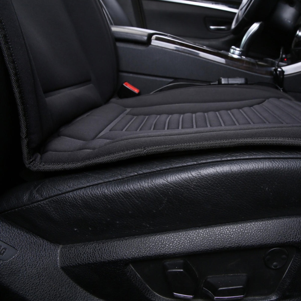 12V Polyester Black Car Seat Heated Cushion Seat Warmer Winter Household Cover Electric Heating Mat - Image 2